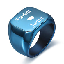 Load image into Gallery viewer, Anillo grabado con foto personalizada para hombre