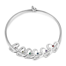 Cargar imagen en el visor de la galería, Pulsera personalizada de acero inoxidable con colgante de corazón