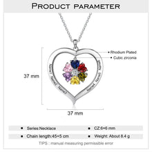 Load image into Gallery viewer, collar de corazón personalizado con grabado de 1-8 nombres