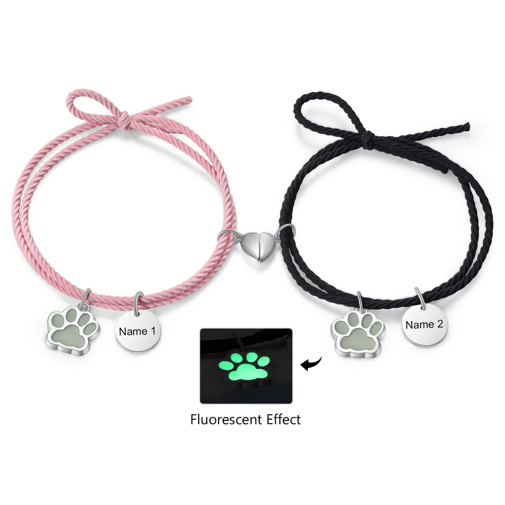 Pulsera de pareja con grabado de nombre personalizado