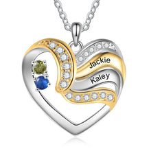 Load image into Gallery viewer, Collar con colgante de corazón de amor personalizado para mujer