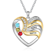 Load image into Gallery viewer, Collar con colgante de corazón de amor personalizado para mujer