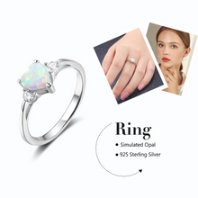 Load image into Gallery viewer, Anillo romántico de plata con forma de corazón para mujer