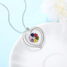 Load image into Gallery viewer, collar de corazón personalizado con grabado de 1-8 nombres