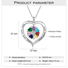 Load image into Gallery viewer, collar de corazón personalizado con grabado de 1-8 nombres