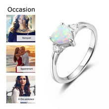 Load image into Gallery viewer, Anillo romántico de plata con forma de corazón para mujer