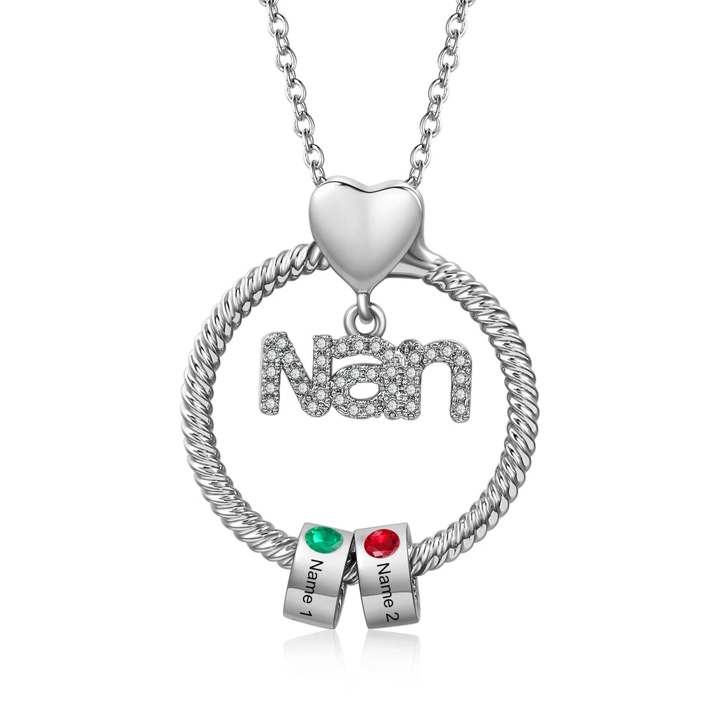 Collar de círculo Nan personalizado con 1-8 piedra natal