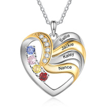 Load image into Gallery viewer, Collar con colgante de corazón de amor personalizado para mujer