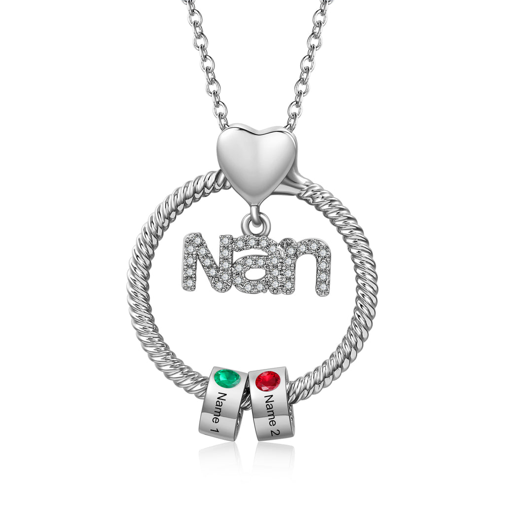 Collar de círculo Nan personalizado con 1-8 piedra natal