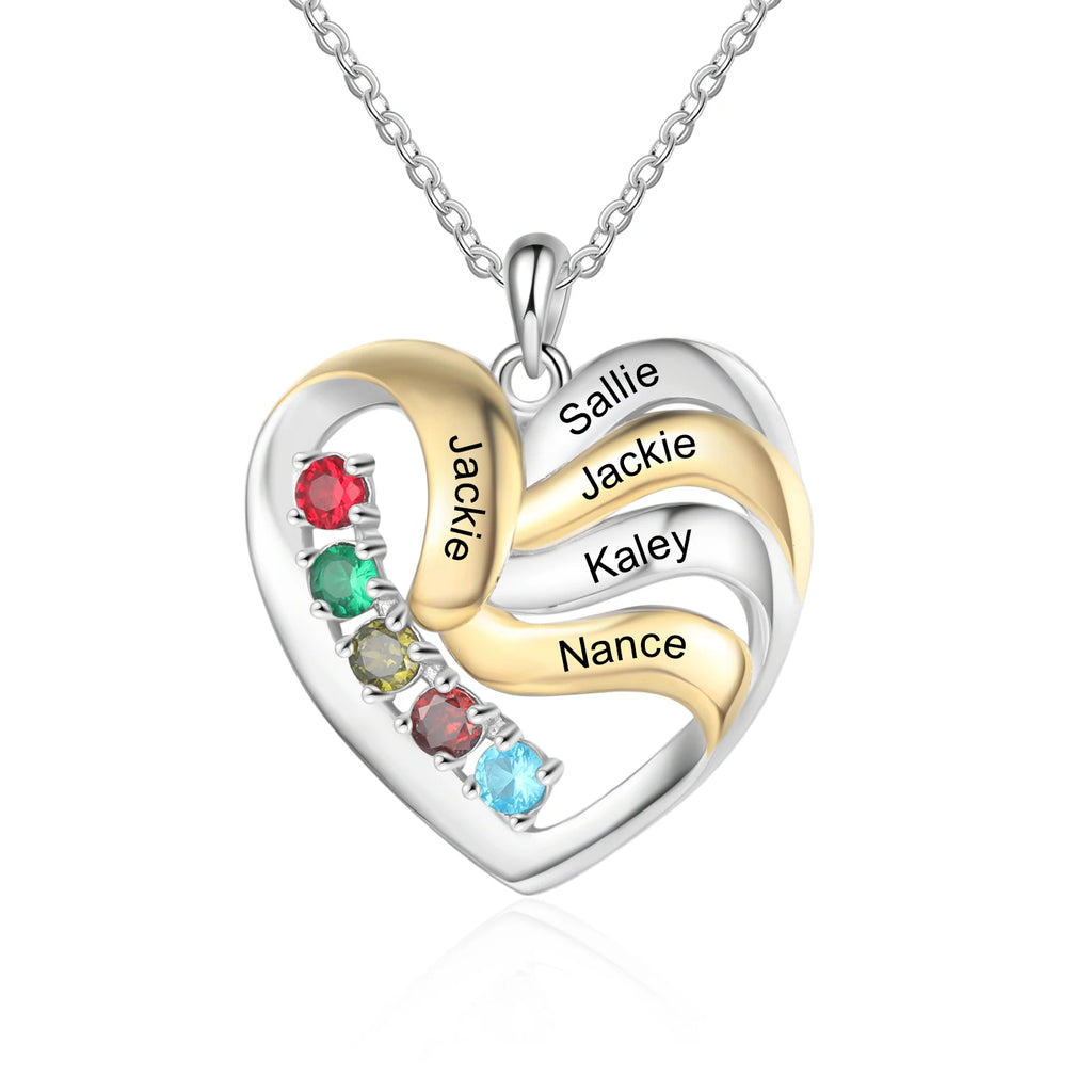 Collar con colgante de corazón de amor personalizado para mujer