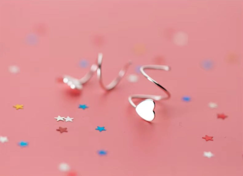 pendientes de plata de ley 925 con diseño geométrico para mujer, joyería fina con diseño de corazones bonitos