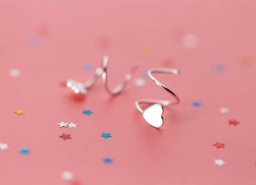 pendientes de plata de ley 925 con diseño geométrico para mujer, joyería fina con diseño de corazones bonitos