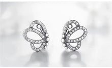 Cargar imagen en el visor de la galería, pendientes de tuerca de mariposa para mujer, joyería de marca de Plata de Ley 925