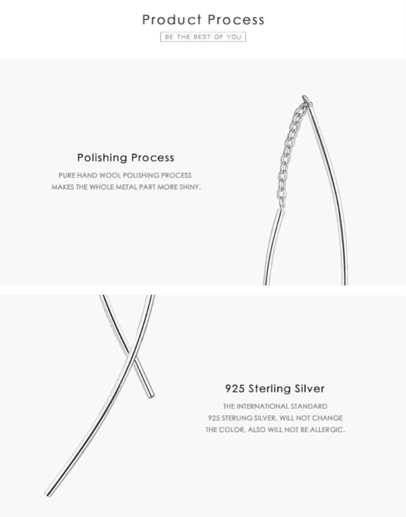 pendientes colgantes de plata de ley 925 para mujer, joyería fina