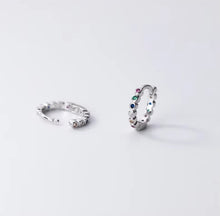 Load image into Gallery viewer, pendientes de aro de Plata de Ley 925 auténtica para mujer