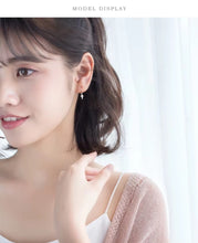 Load image into Gallery viewer, pendientes de aro de Plata de Ley 925 con forma de cruz para mujer, aretes, plata esterlina