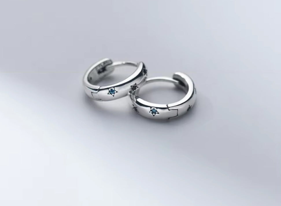 pendientes redondos de Plata de Ley 925 auténtica para mujer