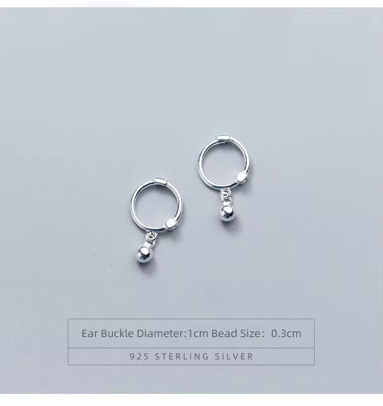 Hot Sale Swing Beads Hoop pendientes clásico exquisito Plata de Ley 925