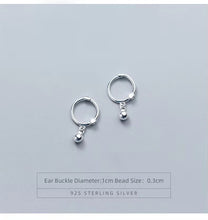 Load image into Gallery viewer, Hot Sale Swing Beads Hoop pendientes clásico exquisito Plata de Ley 925