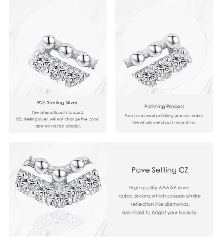 pendientes de plata de ley 925 para mujer, aretes de flecha con cuentas elegantes