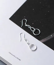 Load image into Gallery viewer, pendientes de plata de ley 925 para mujer, aretes colgantes, redondos, ovalados