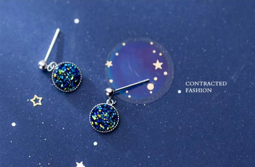 pendientes redondos de cristal para niña y mujer