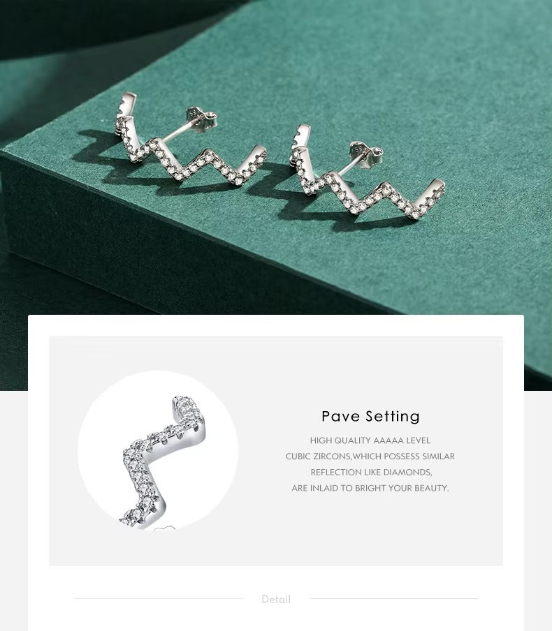 pendientes geométricos de Plata de Ley 925 con circonita transparente, joyería fina Bohemia