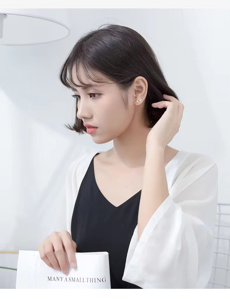 pendientes de plata de ley 925 con circonita cúbica para mujer