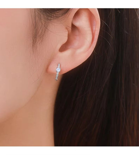 pendientes de aro de Plata de Ley 925 para mujer