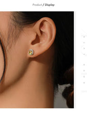 Load image into Gallery viewer, pendientes de plata de primera ley y Circonia cúbica para mujer