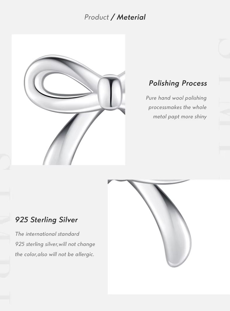 pendientes de plata de ley 925 con forma de lazo para mujer