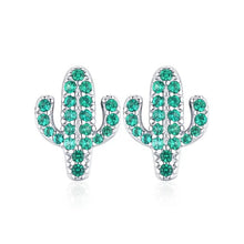 Load image into Gallery viewer, pendientes de plata de primera ley con forma de Cactus para mujer
