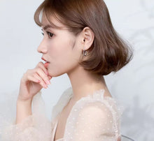 Load image into Gallery viewer, pendientes de aro rectangulares de Plata de Ley 925 auténtica para mujer