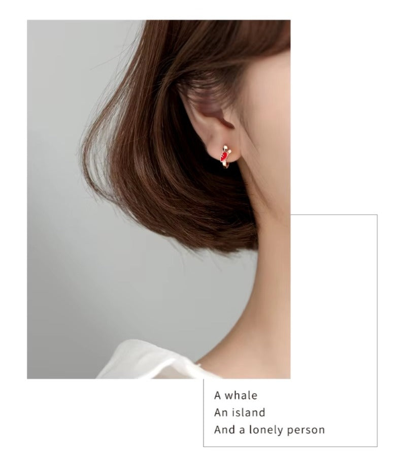 pendientes de aro de plata de ley 925 para mujer, joyería fina con forma de Mini conejo y zanahoria