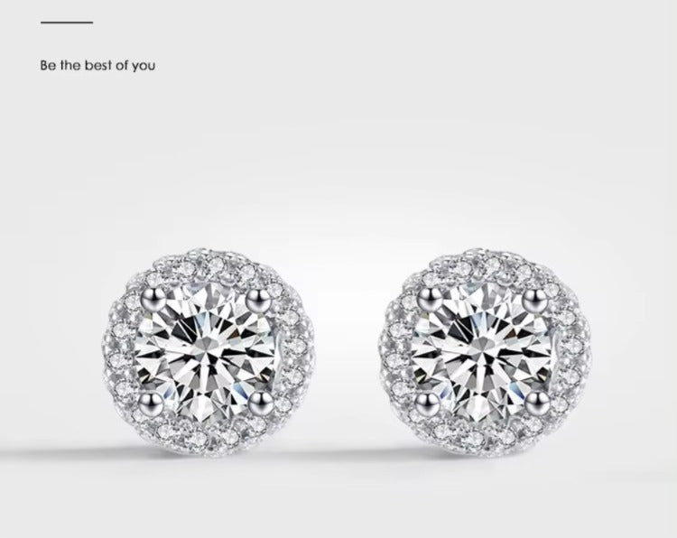 pendientes de plata de primera ley y Circonia cúbica para mujer