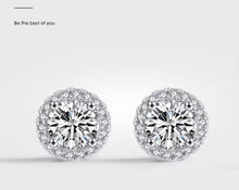 Load image into Gallery viewer, pendientes de plata de primera ley y Circonia cúbica para mujer