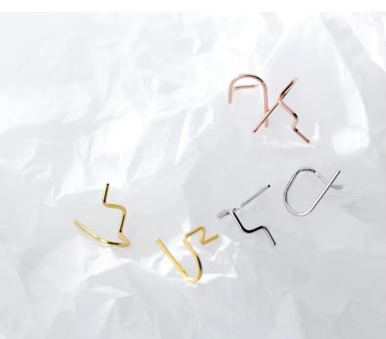 pendientes de plata de ley 925 con diseño de líneas geométricas para mujer, joyería fina, Simple