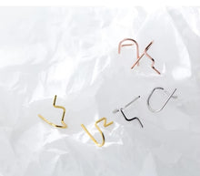 Load image into Gallery viewer, pendientes de plata de ley 925 con diseño de líneas geométricas para mujer, joyería fina, Simple