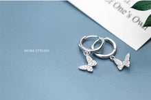 Load image into Gallery viewer, pendientes de aro de plata esterlina 925 para mujer