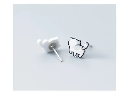 pendientes de tuerca de gato de la suerte para niña y niño