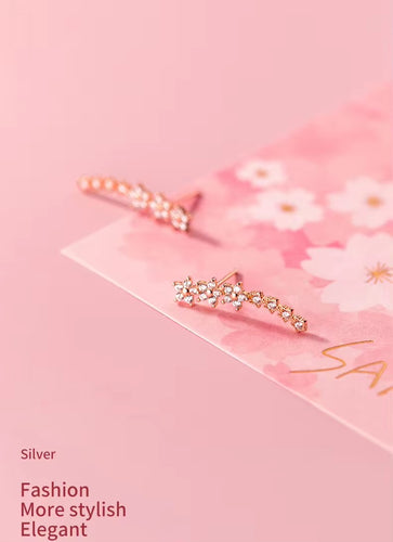 pendientes de plata de ley 925 con forma de flor y estrella para mujer