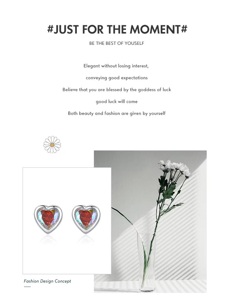 pendientes de plata de ley 925 con forma de corazones pequeños