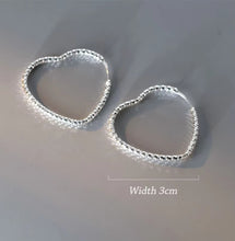 Load image into Gallery viewer, pendientes de aro de Plata de Ley 925 auténtica para mujer