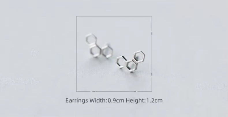 pendientes de plata de ley 2021 auténtica para mujer, aretes con diseño de panal, joyería a la moda