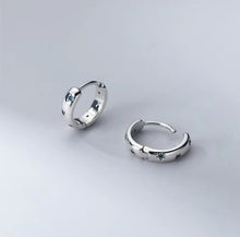 Cargar imagen en el visor de la galería, pendientes redondos de Plata de Ley 925 auténtica para mujer