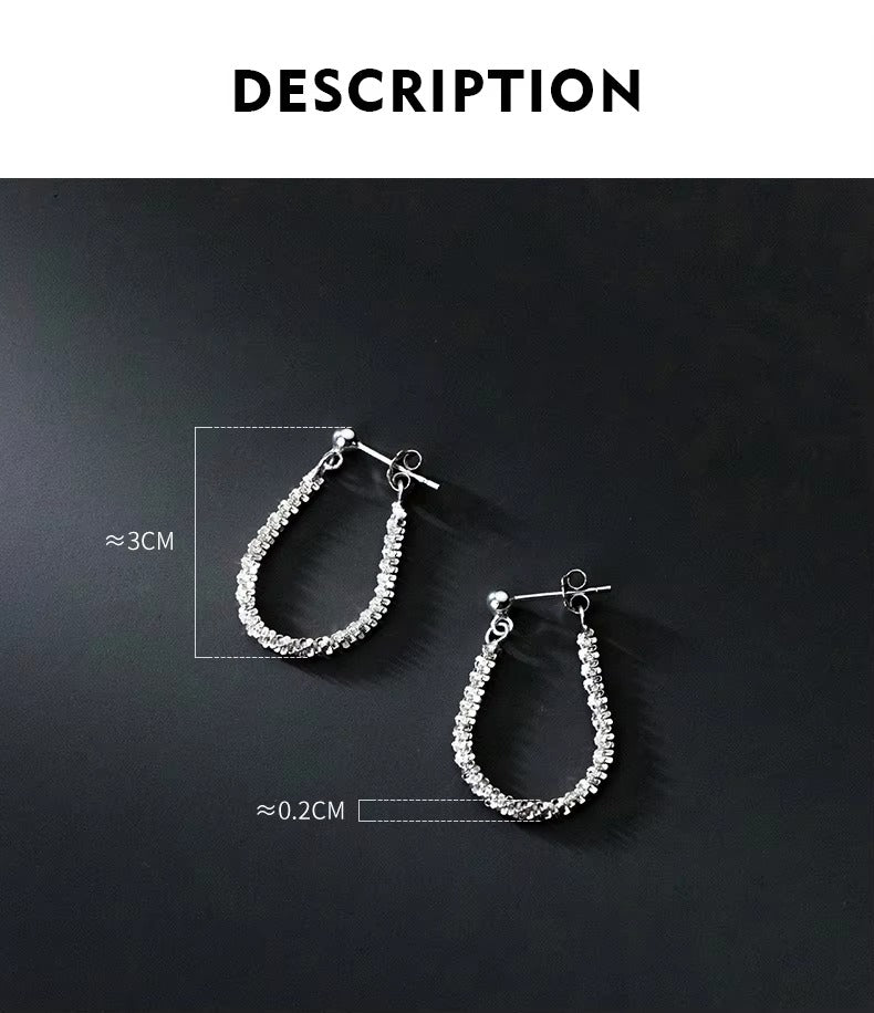 Plata de Ley 925 plata brillante línea Simple de cadena pendientes de broche a la moda fiesta