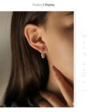 Load image into Gallery viewer, pendientes de aro de Plata de Ley 925 para mujer