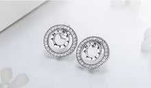 Cargar imagen en el visor de la galería, pendientes de tuerca de plata de ley 100% 925 para mujer, joyería de moda