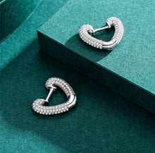 Load image into Gallery viewer, pendientes de aro de Plata de Ley 925 auténtica para mujer