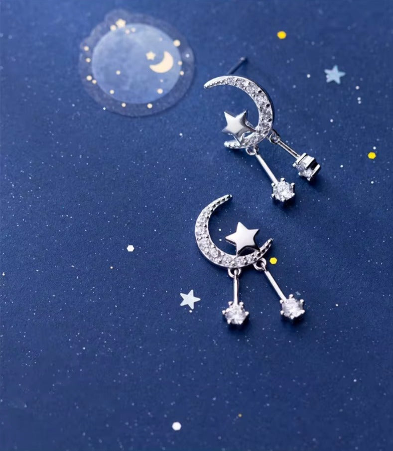 pendientes de plata de primera ley y circón para mujer